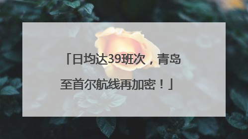 日均达39班次，青岛至首尔航线再加密！