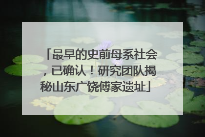 最早的史前母系社会，已确认！研究团队揭秘山东广饶傅家遗址