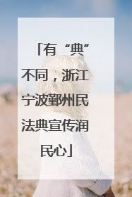 有“典”不同，浙江宁波鄞州民法典宣传润民心