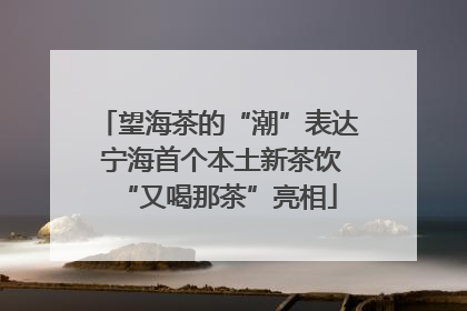 望海茶的“潮”表达 宁海首个本土新茶饮“又喝那茶”亮相