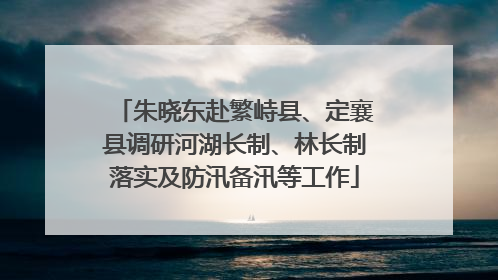 朱晓东赴繁峙县、定襄县调研河湖长制、林长制落实及防汛备汛等工作