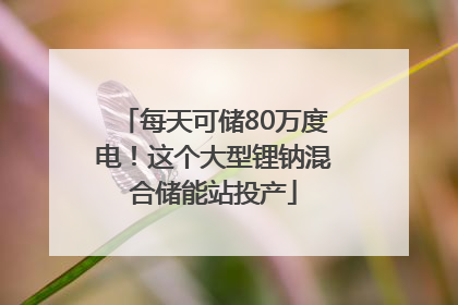 每天可储80万度电！这个大型锂钠混合储能站投产