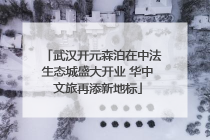 武汉开元森泊在中法生态城盛大开业 华中文旅再添新地标