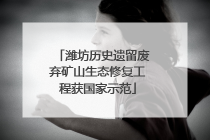 潍坊历史遗留废弃矿山生态修复工程获国家示范