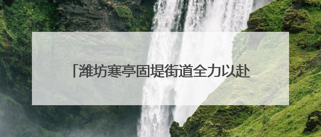 潍坊寒亭固堤街道全力以赴护航“三夏”安全生产工作