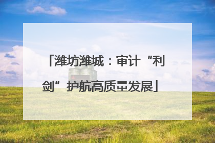 潍坊潍城：审计“利剑”护航高质量发展