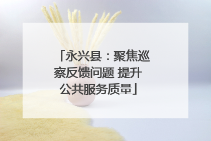 永兴县：聚焦巡察反馈问题 提升公共服务质量