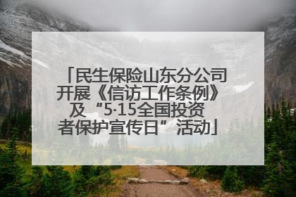 民生保险山东分公司开展《信访工作条例》及“5·15全国投资者保护宣传日”活动