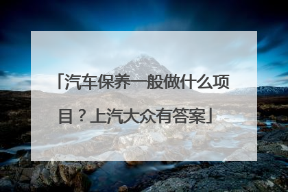 汽车保养一般做什么项目？上汽大众有答案