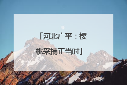 河北广平：樱桃采摘正当时