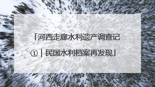 河西走廊水利遗产调查记①｜民国水利档案再发现
