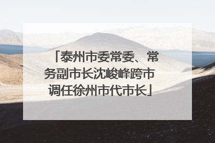 泰州市委常委、常务副市长沈峻峰跨市调任徐州市代市长