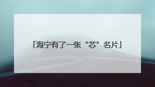 海宁有了一张“芯”名片