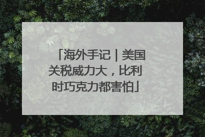 海外手记｜美国关税威力大，比利时巧克力都害怕
