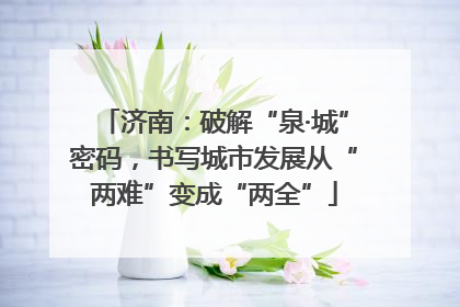 济南：破解“泉·城”密码，书写城市发展从“两难”变成“两全”