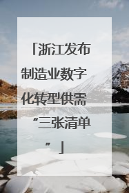 浙江发布制造业数字化转型供需“三张清单”