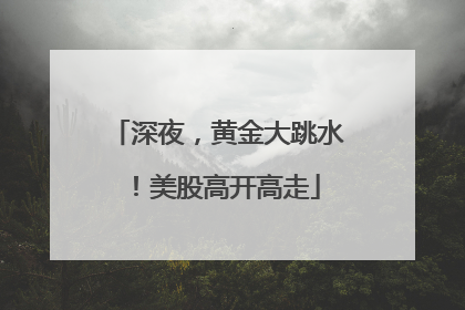 深夜，黄金大跳水！美股高开高走