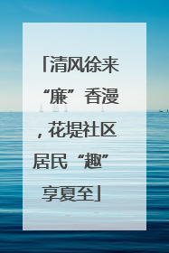 清风徐来“廉”香漫，花堤社区居民“趣”享夏至