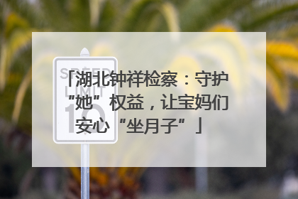 湖北钟祥检察：守护“她”权益，让宝妈们安心“坐月子”