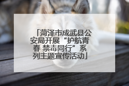 菏泽市成武县公安局开展“护航青春 禁毒同行”系列主题宣传活动