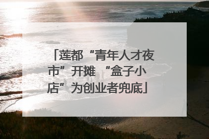 莲都“青年人才夜市”开摊 “盒子小店”为创业者兜底