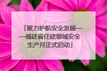 聚力护航安全发展——福建省住建领域安全生产月正式启动