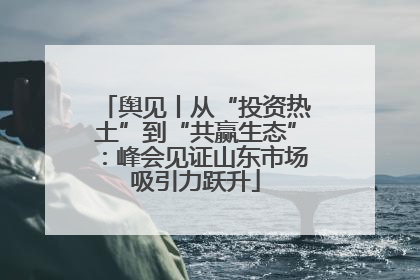 舆见丨从“投资热土”到“共赢生态”：峰会见证山东市场吸引力跃升