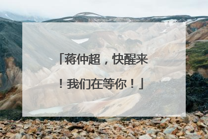 蒋仲超，快醒来！我们在等你！