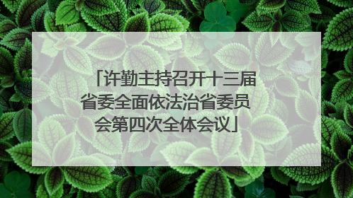许勤主持召开十三届省委全面依法治省委员会第四次全体会议