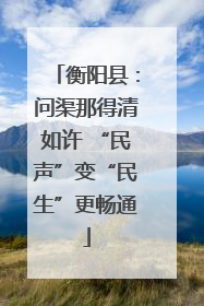 衡阳县：问渠那得清如许 “民声”变“民生”更畅通