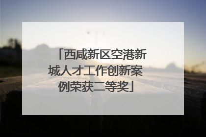 西咸新区空港新城人才工作创新案例荣获二等奖