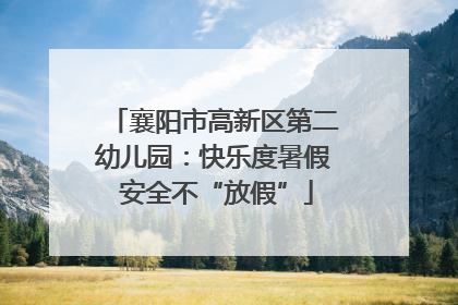 襄阳市高新区第二幼儿园：快乐度暑假 安全不“放假”