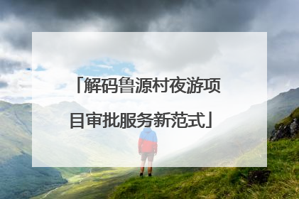 解码鲁源村夜游项目审批服务新范式