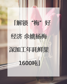 解锁“梅”好经济 余姚杨梅深加工年耗鲜果1600吨