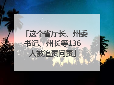 这个省厅长、州委书记、州长等136人被追责问责