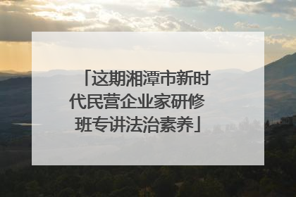 这期湘潭市新时代民营企业家研修班专讲法治素养