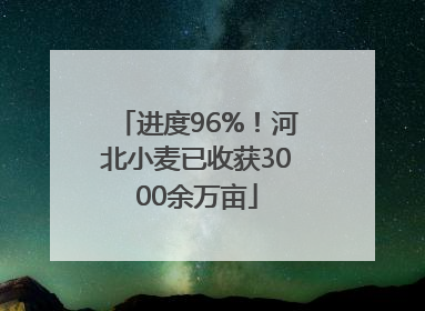 进度96%！河北小麦已收获3000余万亩