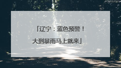 辽宁：蓝色预警！大到暴雨马上就来