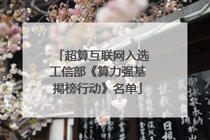 超算互联网入选工信部《算力强基揭榜行动》名单