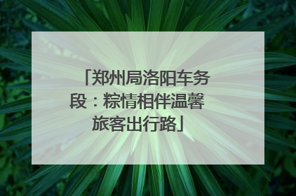 郑州局洛阳车务段：粽情相伴温馨旅客出行路