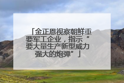 金正恩视察朝鲜重要军工企业，指示“要大量生产新型威力强大的炮弹”