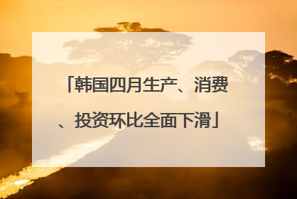 韩国四月生产、消费、投资环比全面下滑
