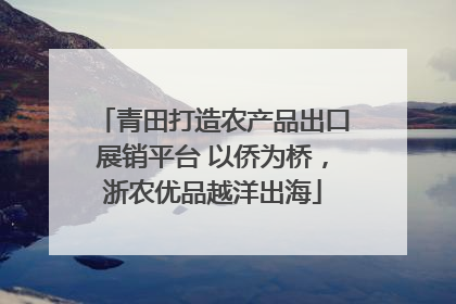青田打造农产品出口展销平台 以侨为桥，浙农优品越洋出海
