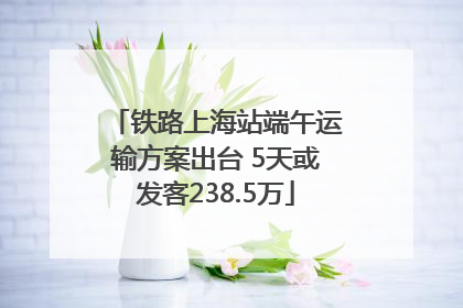 铁路上海站端午运输方案出台 5天或发客238.5万