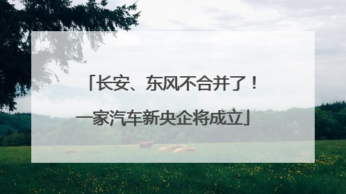 长安、东风不合并了！一家汽车新央企将成立