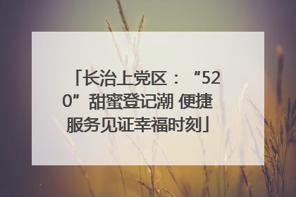 长治上党区：“520”甜蜜登记潮 便捷服务见证幸福时刻