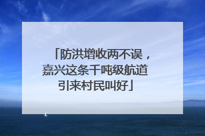 防洪增收两不误，嘉兴这条千吨级航道引来村民叫好