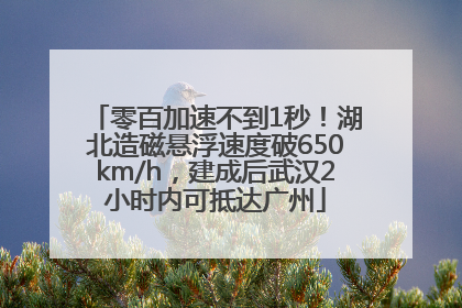零百加速不到1秒！湖北造磁悬浮速度破650km/h，建成后武汉2小时内可抵达广州