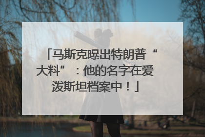 马斯克曝出特朗普“大料”：他的名字在爱泼斯坦档案中！