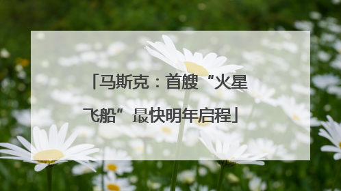 马斯克：首艘“火星飞船”最快明年启程